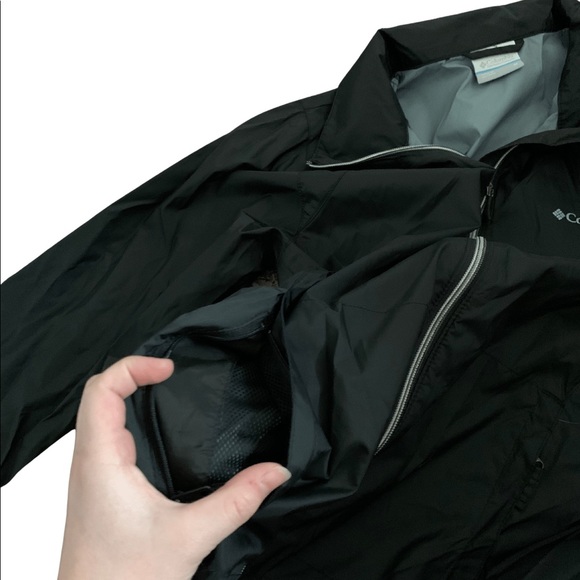 Black Columbia Rain Jacket, Size Medium - Picture 3 of 5